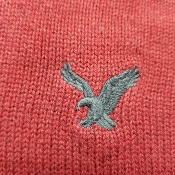 American Eagle Sweater Mens Large Red Pullover Crew Neck Casual - Picture 7 of 12